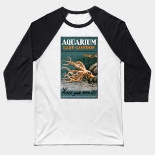 Vintage Travel Poster England London Aquarium Baseball T-Shirt